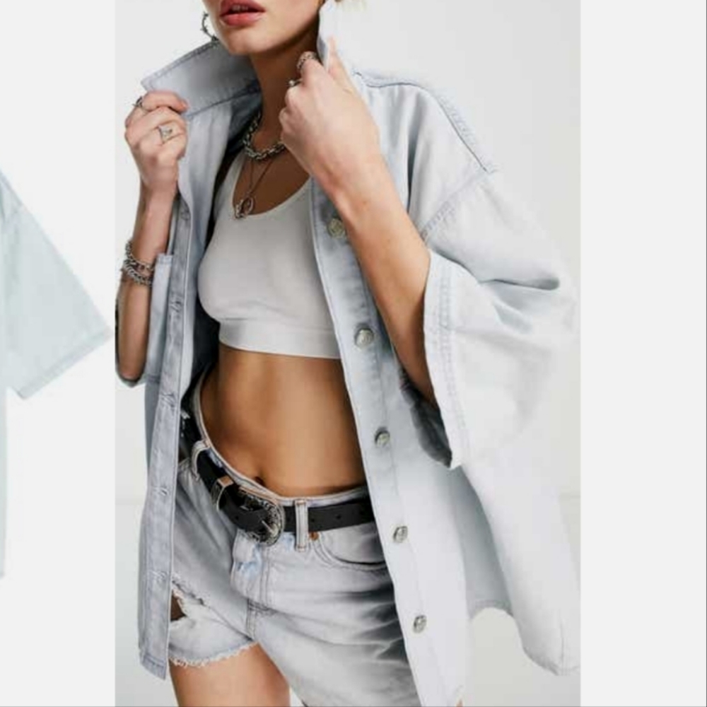 Women's short sleeve button-up shirt - Picture 1 of 5